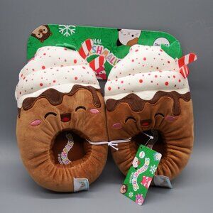 Squishmallows Sivi Hot Cocoa Latte Christmas Plush Slippers Size 11/12